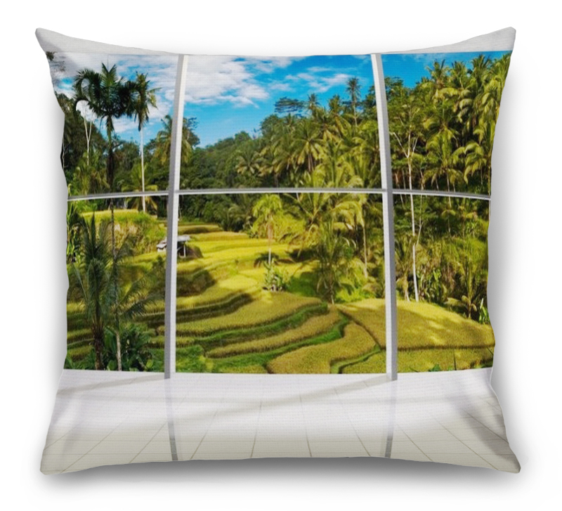 3D Подушка «Терраса с видом на тропический лес» вид 6